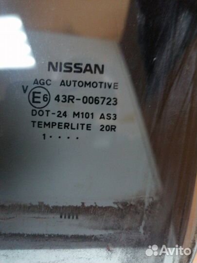 Стекло двери заднее левое Nissan Qashqai+2