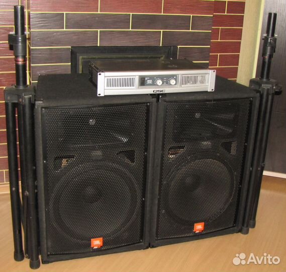 Колонки JBL 1000W JRX-115 Pro 2ш Усилитель Штативы