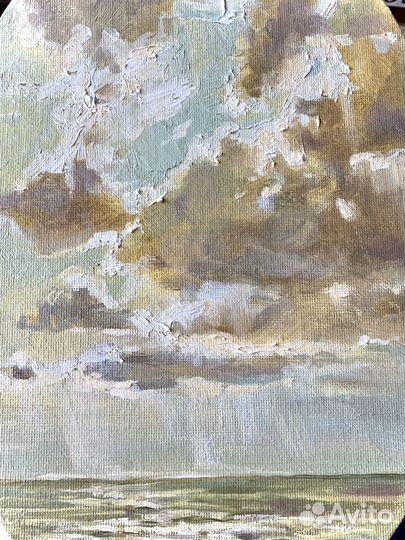 Картина пейзаж маслом море закат