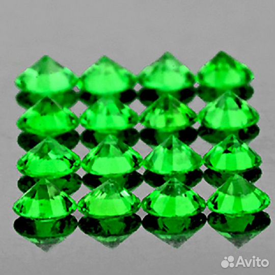 Гранат натуральный 0,93Ct 50шт 1,5мм VVS Зеленый