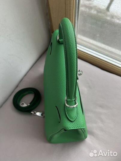 Сумка hermes kelly 25 limited green/caramel