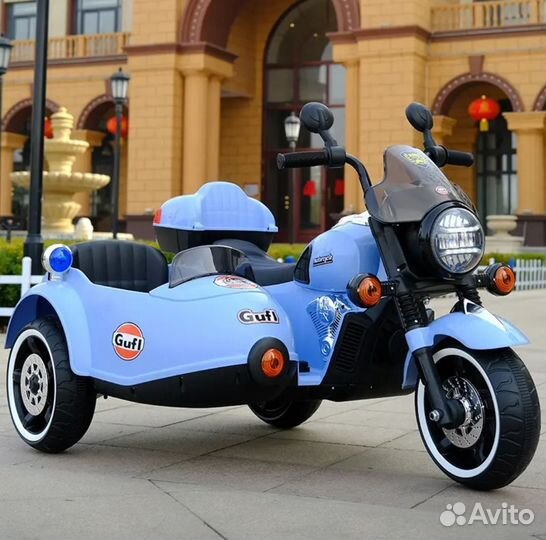 Двухместная машинка Мотоцикл с люлькой