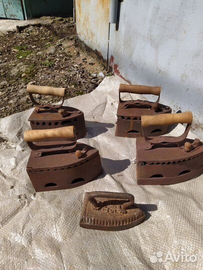 Утюги старинные на углях чугун