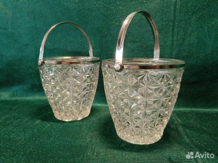 Конфетница сахарница хрусталь 2 штуки СССР