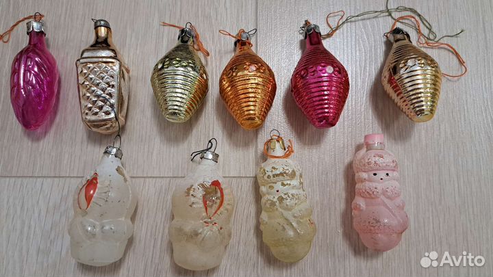 Елочные игрушки СССР стекло