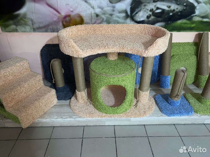 Игровые комплексы для кошек, лежания и когтеточка