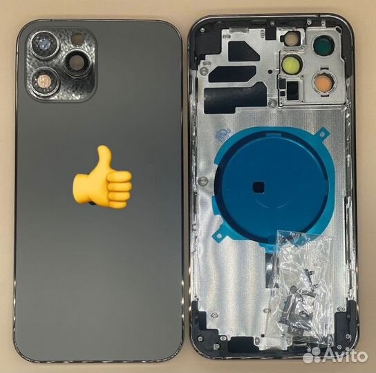 Корпус iPhone 12 Pro Max задняя крышка черный айфо