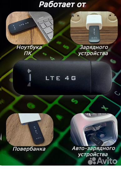LTE 4G USB Modem with Wi-Fi HotSpot с Любой Sim