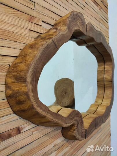 Зеркало из дерева, зеркало из торцевого спила