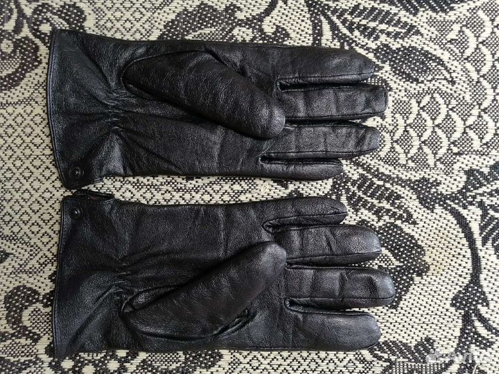 Мужские кожаные перчатки зимние