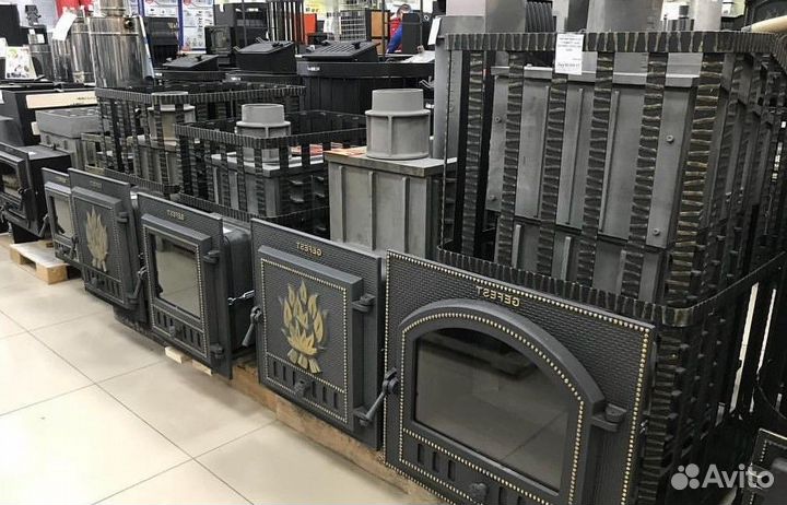 Банная печь каменка чугун Везувий Теплодар Сибирь