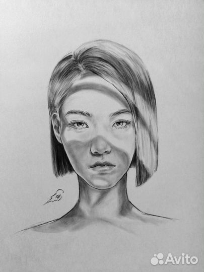 Портрет а4 карандашом чб