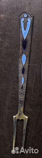 Вилочка для лимона серебро эмаль 1962 г