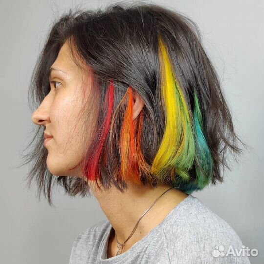 Цветное яркое окрашивание / колорист / парикмахер