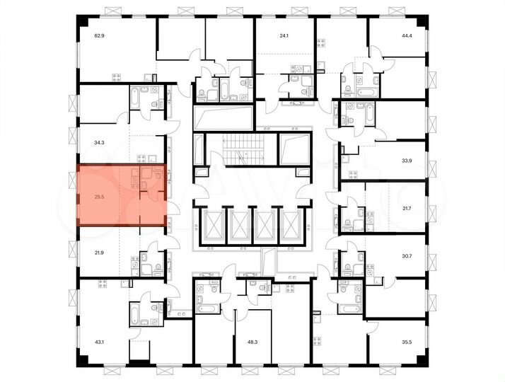 Квартира-студия, 25,5 м², 13/33 эт.