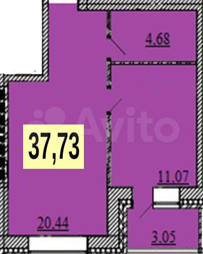 1-к. квартира, 37,7 м², 1/5 эт.