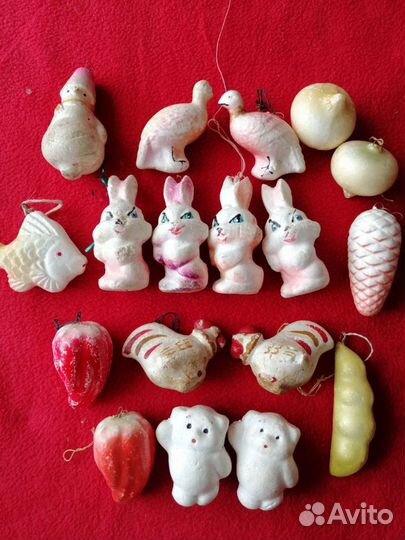 Советские ёлочные игрушки из пенопласта. Лот 5