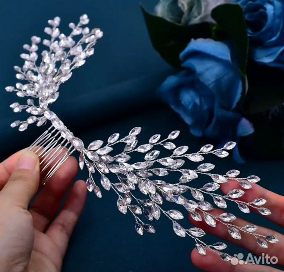 Свадебное украшение для волос. Свадебный гребень