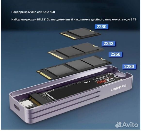 Внешний корпус Jevy 10gbs для ssd m2 с дисплеем