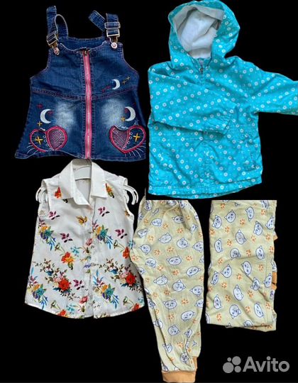 Пакет вещей для девочки 52 шт 92-98