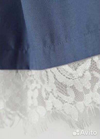 H&M Шорты с молнией с кружевами синие EUR 34 XS