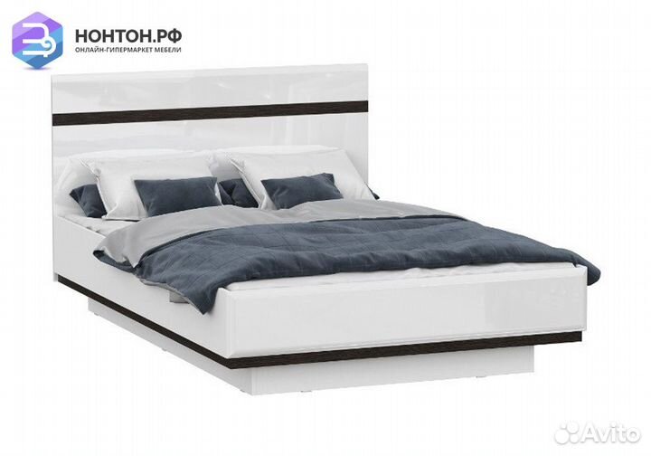 Кровать Соло белый глянец / венге