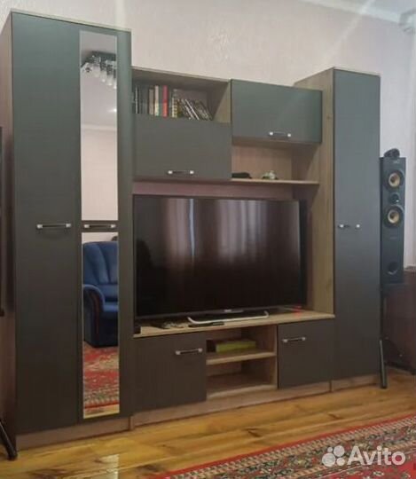 Стенка в гостиную горка Герда Дуб Крафт Серый