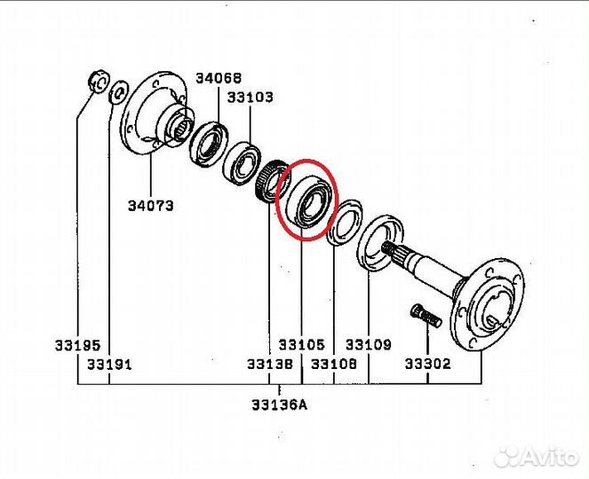 Подшипник задней ступицы Mitsubishi MB569972