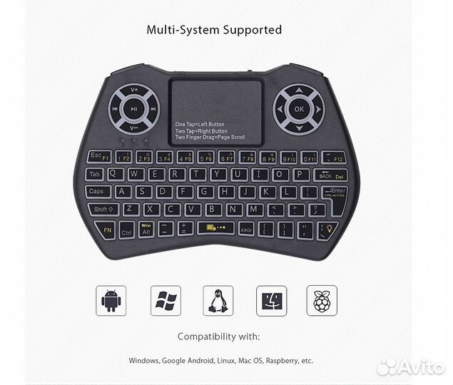 Беспроводная мини-клавиатура i9 с тачпадом и RGB