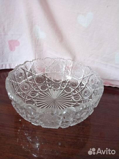 Большая салатница СССР хрусталь