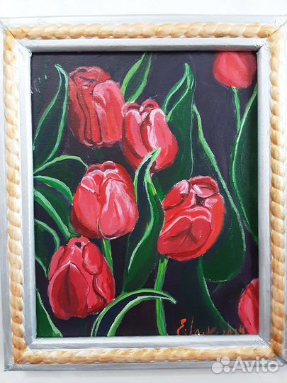 Картина.Тюльпаны.Акрил