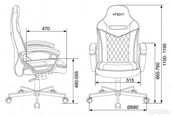 Кресло игровое Бюрократ viking 6 knight B fabric