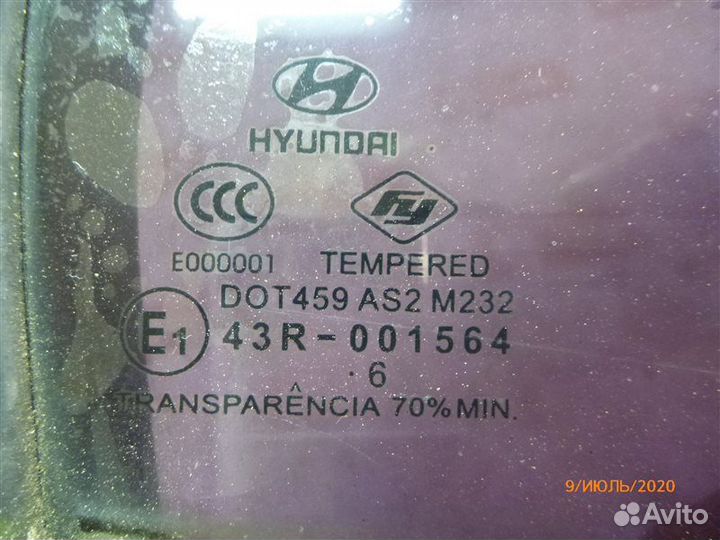 Стекло двери заднее правое Hyundai Accent LC2 G4EC
