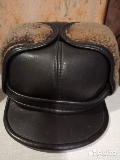 Кепка мужская натуральная кожа