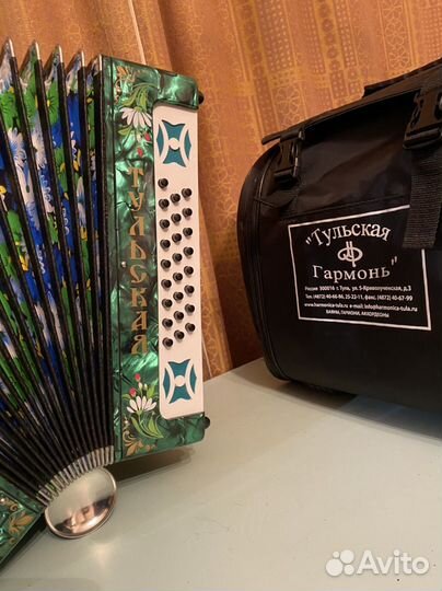 Новая гармонь Тульская 301 м Зелёный перламутр