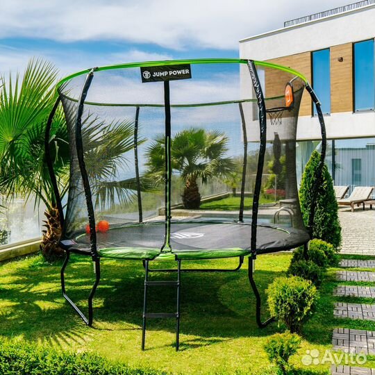 Батут Jump Power 14 ft Pro Inside Basket Green