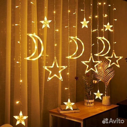 Гирлянда домашняя Звезды и Луна оптом