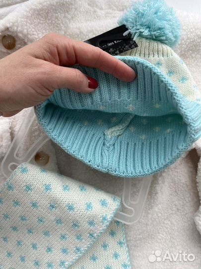 Новый комплект шапка и шарф, 1-3 года