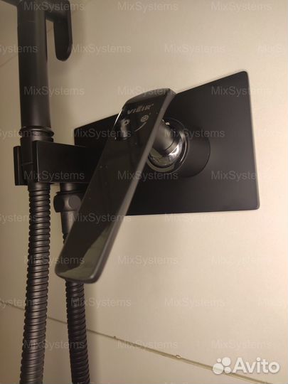 Гигиенический душ встраиваемый черный