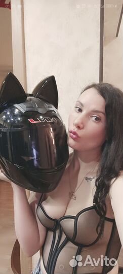 Мотошлем кошка с ушками аксессуары для фотосессии
