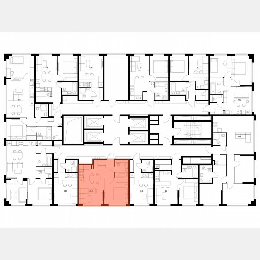 1-к. квартира, 39,8 м², 2/30 эт.