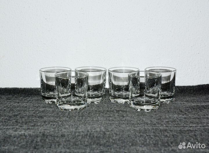 Рюмки СССР цифры на дне (6 шт, стекло)