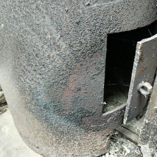 Печь для бани из трубы с баком
