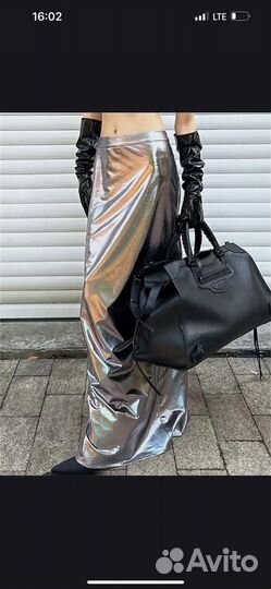 Юбка металлик длинная в пол