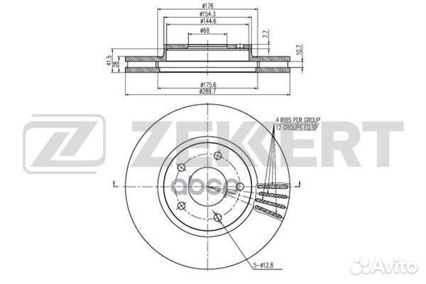 Диск торм. перед. Nissan Pathfinder 12- Quest