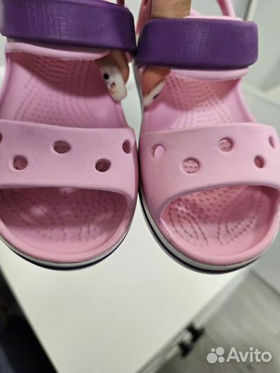 Сандалии crocs для девочки с9 розовые