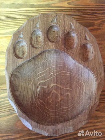 Тарелки деревянные дуб медвежья лапа