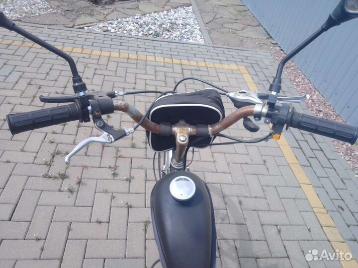 Велосипед stels с мотором 80кубов 2т (торг)