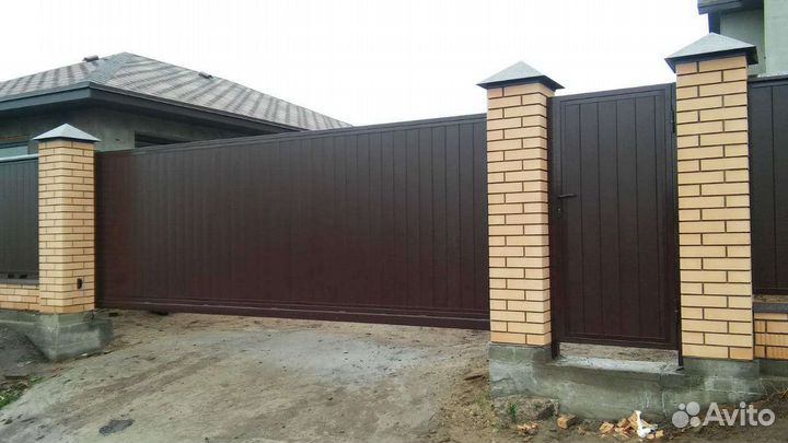 Откатные ворота под ключ с доставкой и установкой