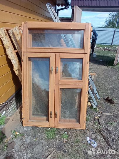Оконный блок деревянный, двойной